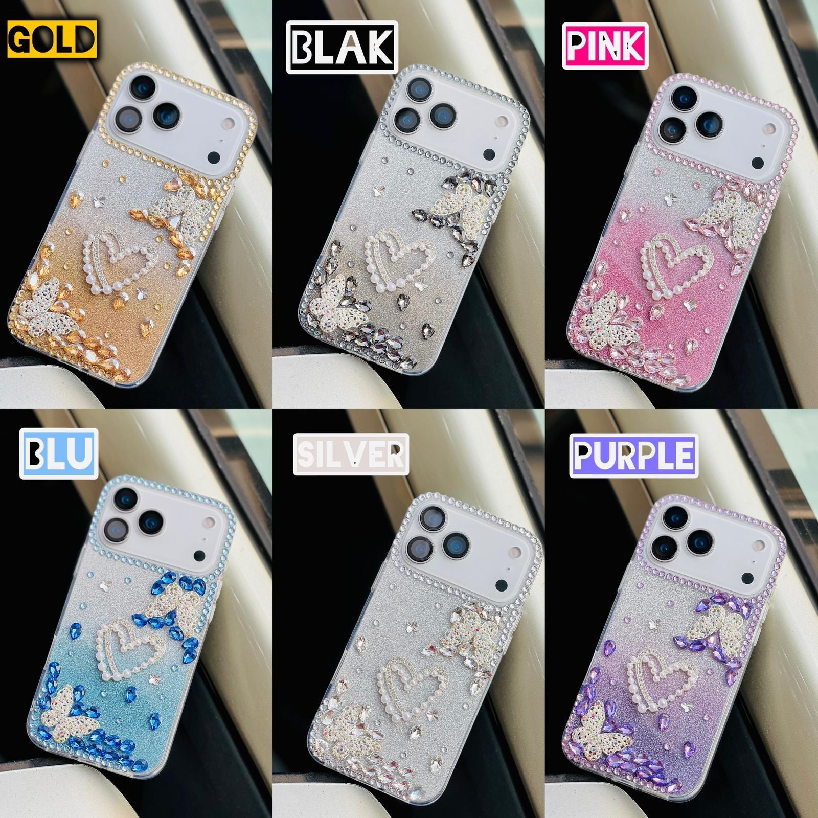 Ammar Accessories – Luxury Crystal Butterfly Phone Case