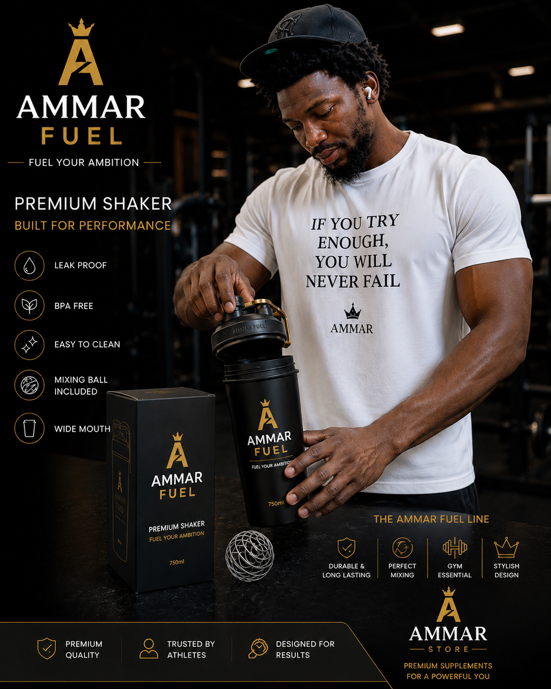 Ammar Fuel Premium Shaker (750ml)