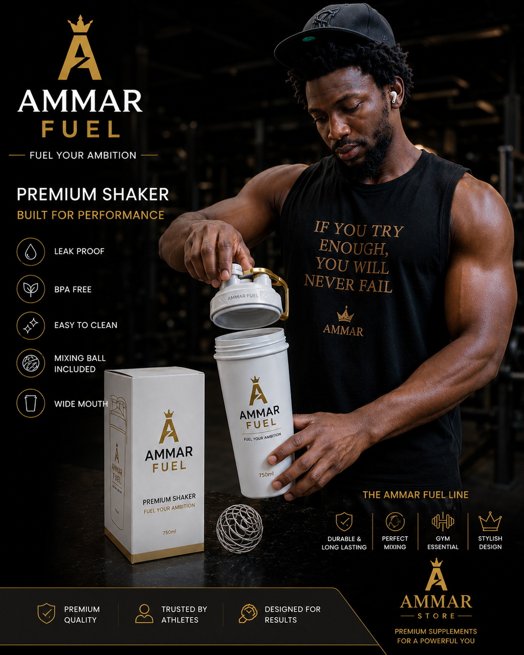 Ammar Fuel Premium Shaker (750ml)