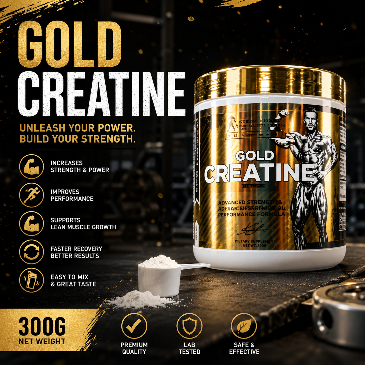 Gold Creatine Monohydrate – Advanced Strength & Performance Formula