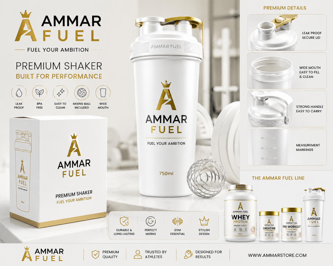 Ammar Fuel Premium Shaker (750ml)